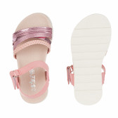 Sandale cu fixare velcro pentru fete, roz Star 114634 3