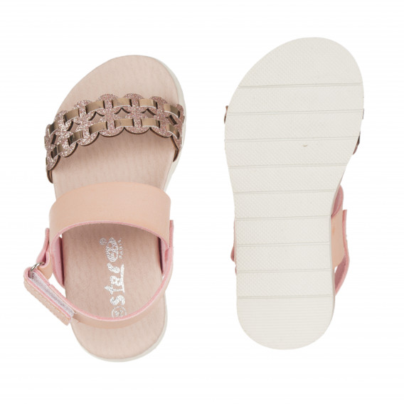 Sandale pentru fete cu curea împletitț, culoare somon Star 114637 3