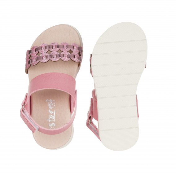 Sandale pentru fete cu curea împletită, roz Star 114640 3