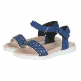 Sandale pentru fete cu curea perforată, albastru Star 114641 