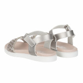 Sandale pentru fete cu curea perforată, argintie Star 114645 2