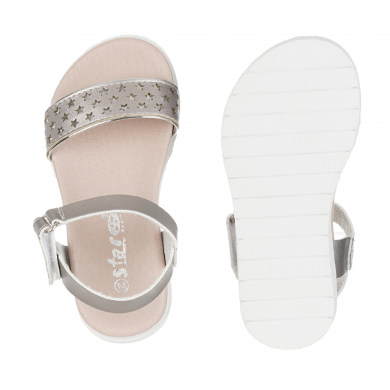 Sandale pentru fete cu curea perforată, argintie Star 114646 3