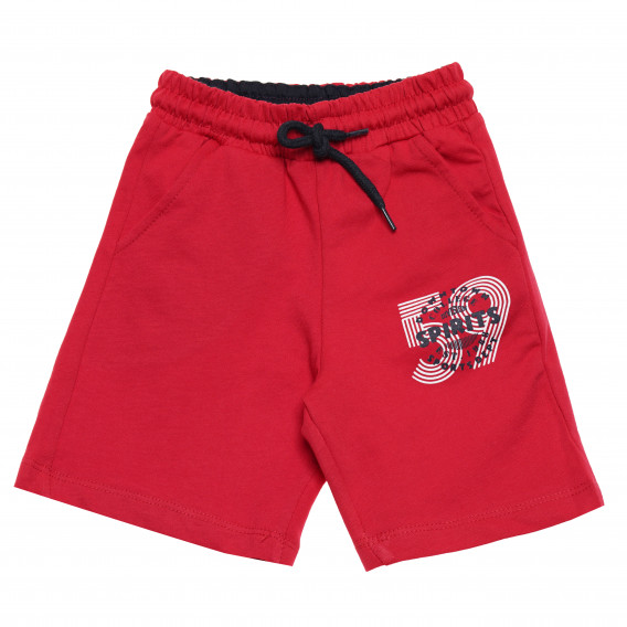 Pantaloni scurți de băieți cu imprimeu „59”, roșu Acar 114809 