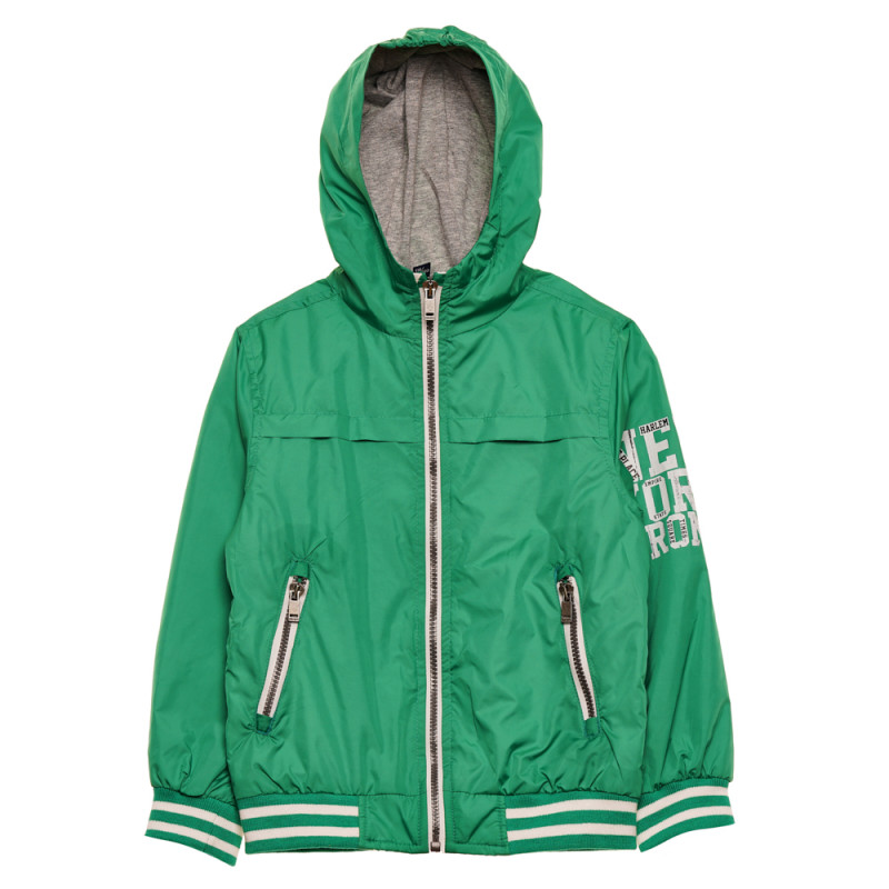 Jacheta subțire de fată cu glugă, verde  114892