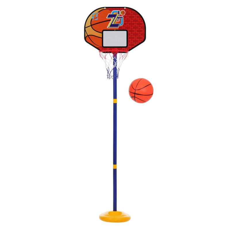 Panou de baschet cu plasă și minge, reglabilă de la 68 la 144 cm  115364
