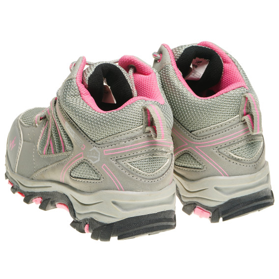 Bocanci gri cu accente roz și șireturi pentru fete Wanabee 115814 2