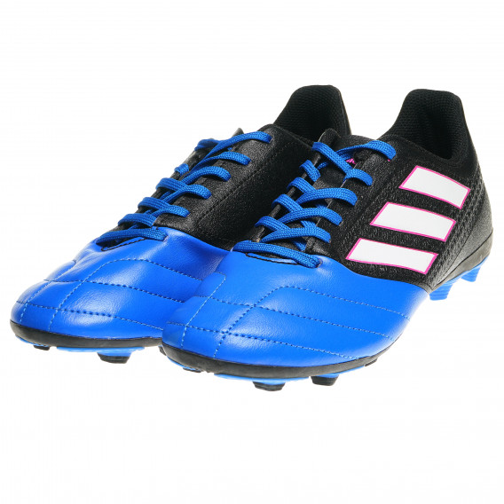 Încălțăminte de fotbal în albastru și negru, cu margini albe pentru băieți Adidas 115960 