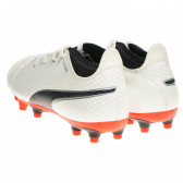 Pantofi albi de fotbal cu accente negre pentru băieți Puma 115970 3