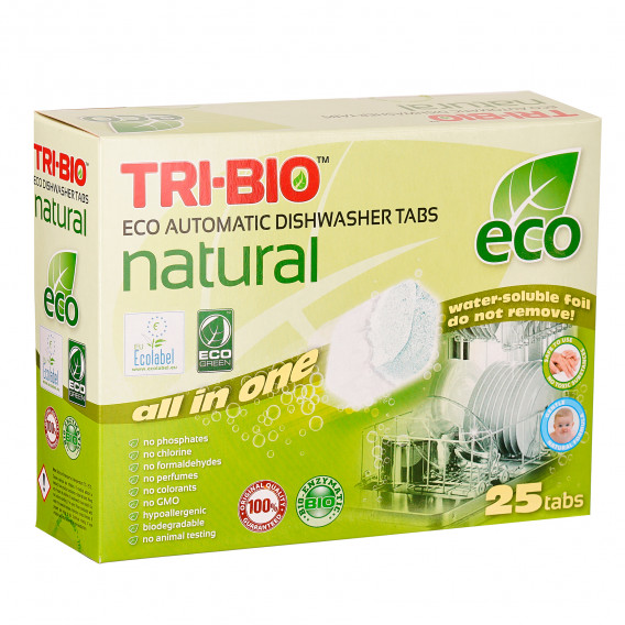 Tablete Eco naturale pentru mașină de spălat vase, cutie de carton, 25 buc. Tri-Bio 116232 3