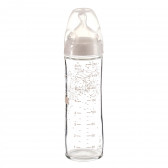 Sticlă pentru hrănire din sticlă, tetină de alimentare M, 0-6 luni, 240 ml, culoare: alb NUK 116270 4