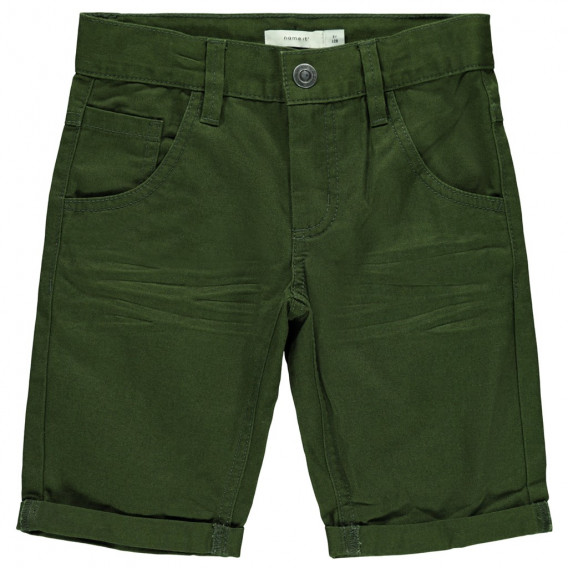 Pantaloni scurți verzi din bumbac organic pentru băieți  Name it 116363 