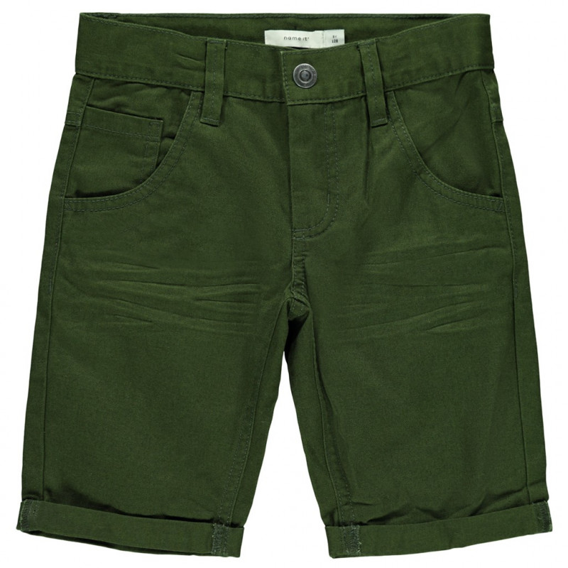 Pantaloni scurți verzi din bumbac organic pentru băieți   116363