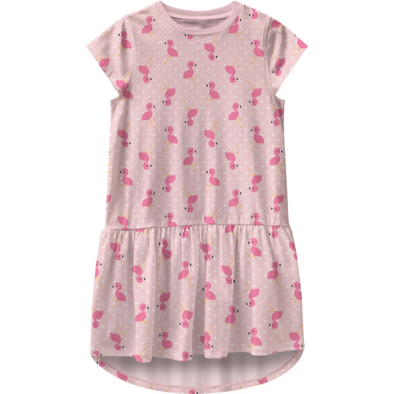 Rochie din bumbac organic cu imprimeu pentru fete, roz  116393
