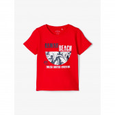 Tricou roșu din bumbac organic cu imprimeu pentru băieți Name it 116408 2
