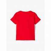 Tricou roșu din bumbac organic cu imprimeu pentru băieți Name it 116409 3