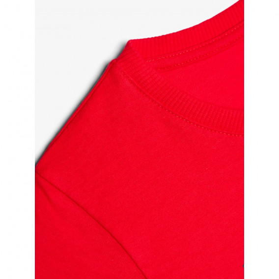 Tricou roșu din bumbac organic cu imprimeu pentru băieți Name it 116410 4
