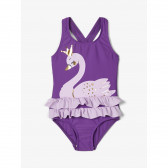 Costum de baie violet dintr-o bucată cu volănașe pentru fete  Name it 116422 2