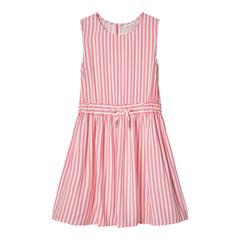 Rochie fără mâneci, cu dungi roz și alb pentru fete  116459