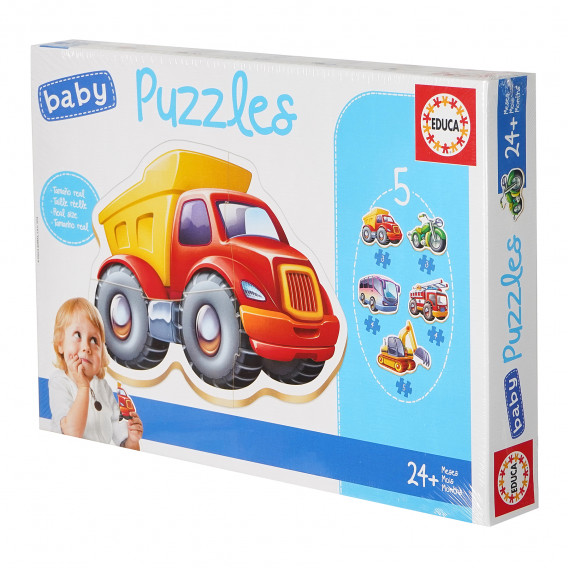 Puzzle 5 în 1, vehicule și mașini specializate Educa 116892 3