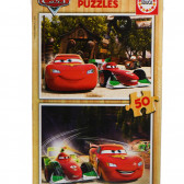 Puzzle 2 în 1 mașinuțe din lemn, 50 de piese Cars 116900 4
