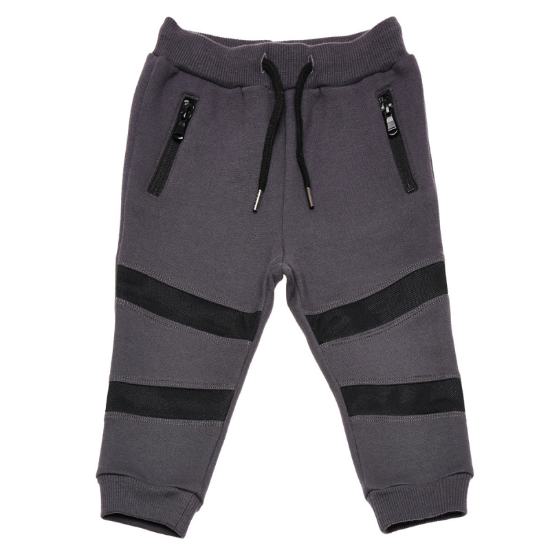 Pantaloni pentru copii, gri, cu detalii negre  117035
