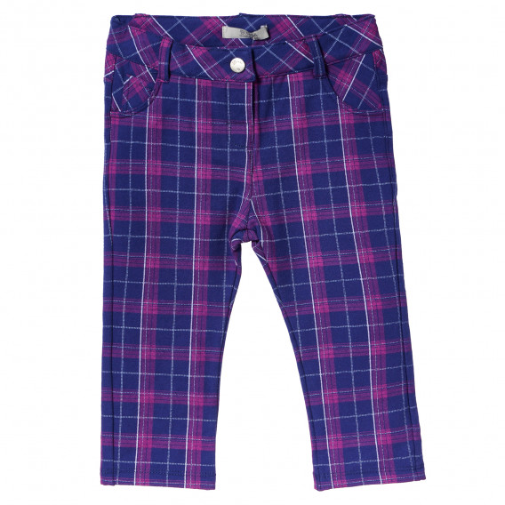 Pantaloni pentru copii, carouri roz și albastre Birba 117047 