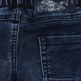 Pantaloni denim pentru copii, albaștri cu talie elastică și șnur Birba 117081 3