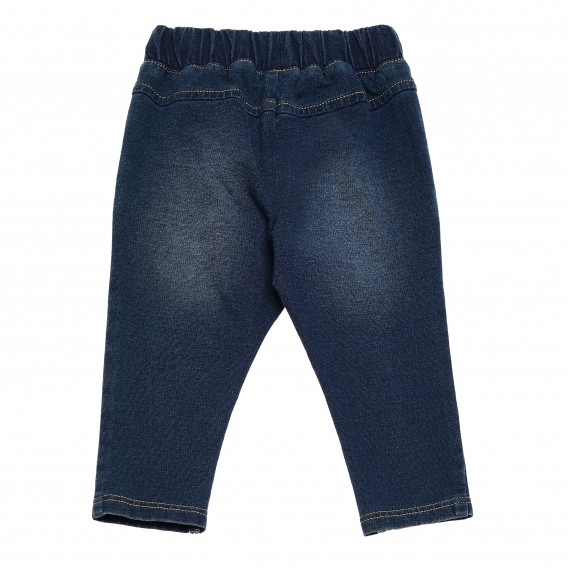 Pantaloni din denim pentru copii, albaștri închis cu șnur  Birba 117127 2