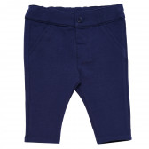 Pantaloni de bumbac pentru băieți, albaștri cu nasture Birba 117242 