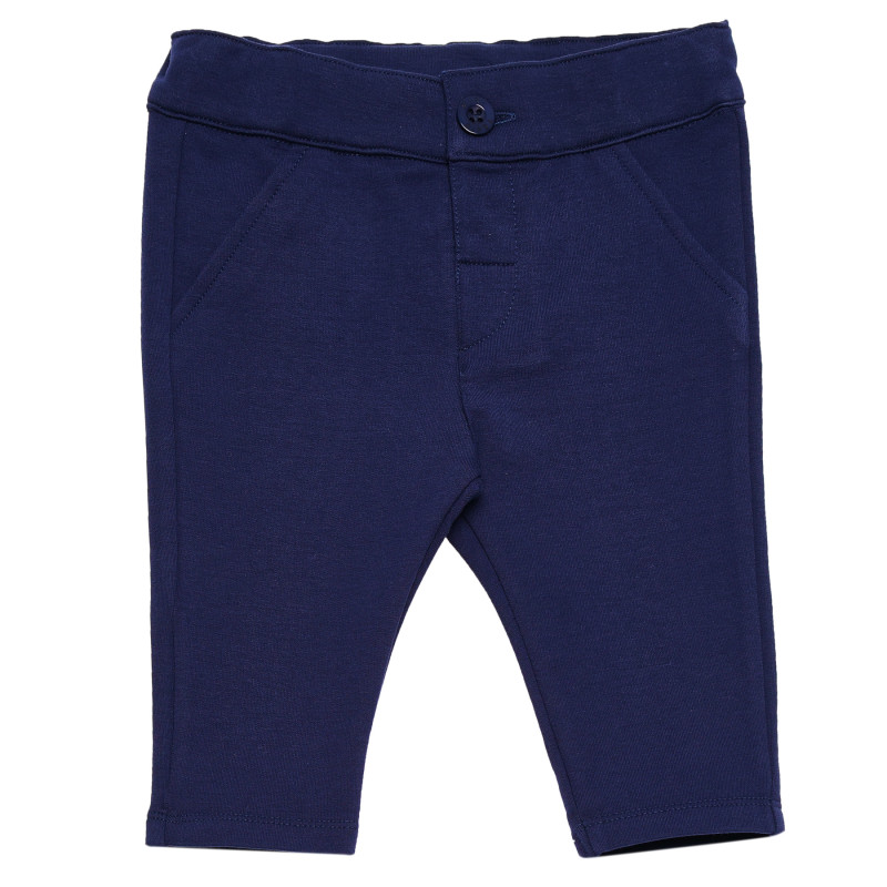 Pantaloni de bumbac pentru băieți, albaștri cu nasture  117242