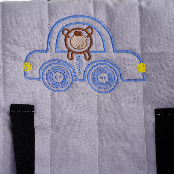 Balansoar mecanic Gabby Bear într-o mașină, culoare gri Dizain Baby 117573 4