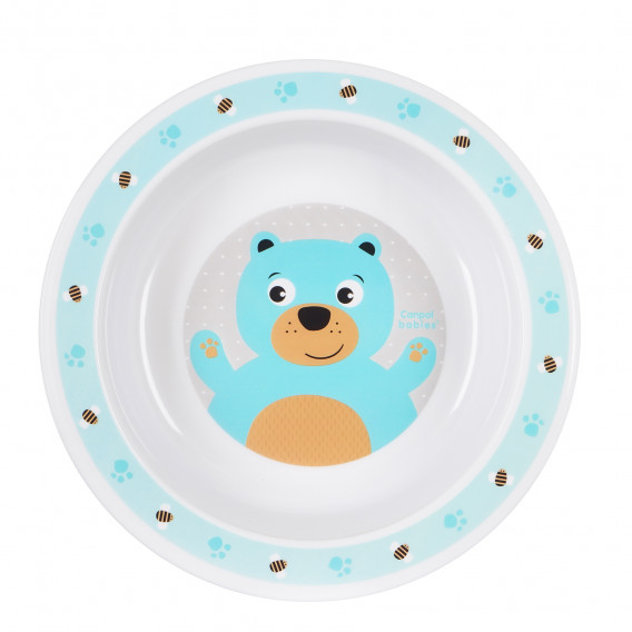 Set de hrănire, urs - albastru, plastic, bol: 270 ml; cană: 170 ml Canpol 117730 5