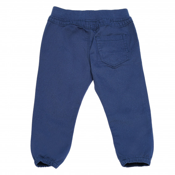 Pantaloni de bumbac pentru băieți, albaștri cu elastice la gleznă Idexe 117813 2