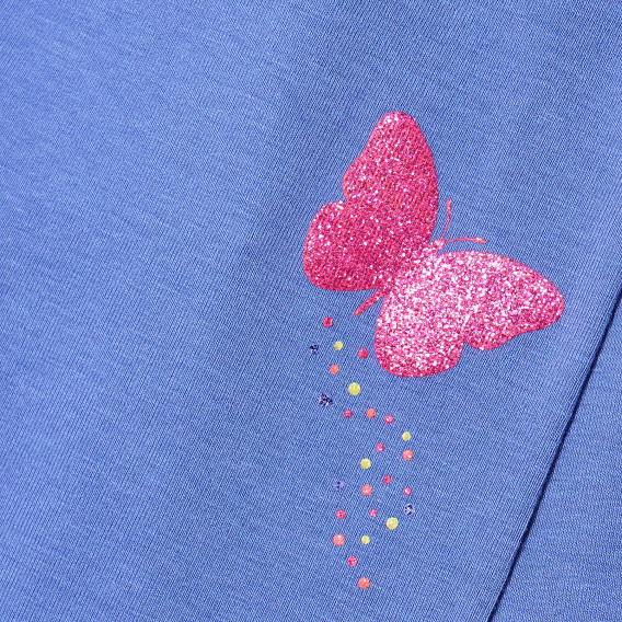 Colanți albaștri pentru bebeluși, cu fluture roz Chicco 117873 3