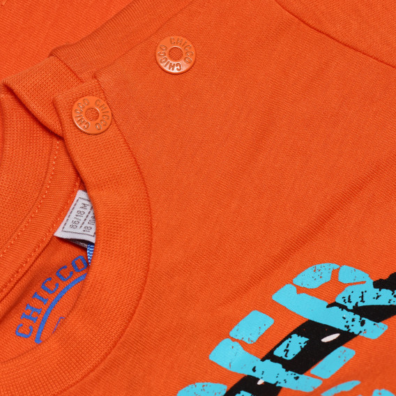 Tricou din bumbac pentru bebeluși, portocaliu cu imprimeu tigru Chicco 117878 4