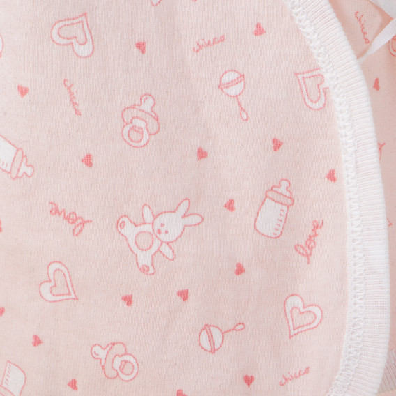 Body de bumbac pentru bebeluși, cu imprimeu roz Chicco 117969 2