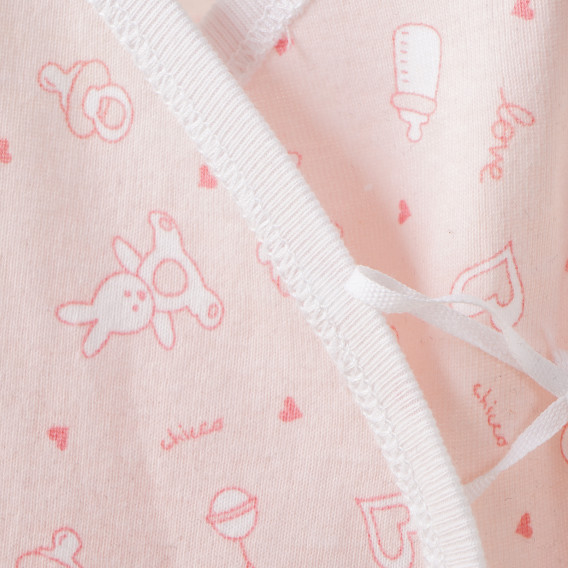 Body de bumbac pentru bebeluși, cu imprimeu roz Chicco 117970 3