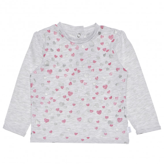 Bluză gri, cu inimi colorate, pentru fete Chicco 118074 