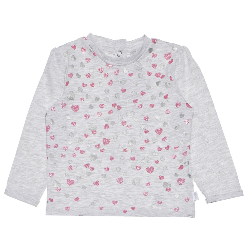 Bluză gri, cu inimi colorate, pentru fete  118074