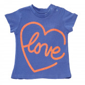 Tricou din bumbac pentru copii, inimă albastră Chicco 118078 