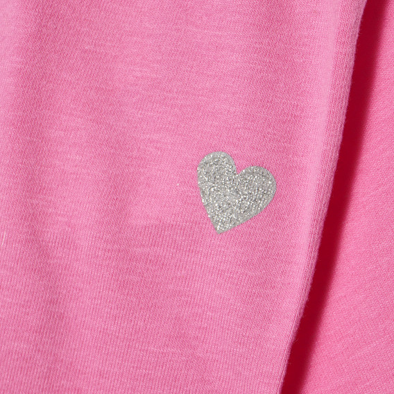 Colanți pentru fetițe, roz, cu inimă argintie Chicco 118208 3