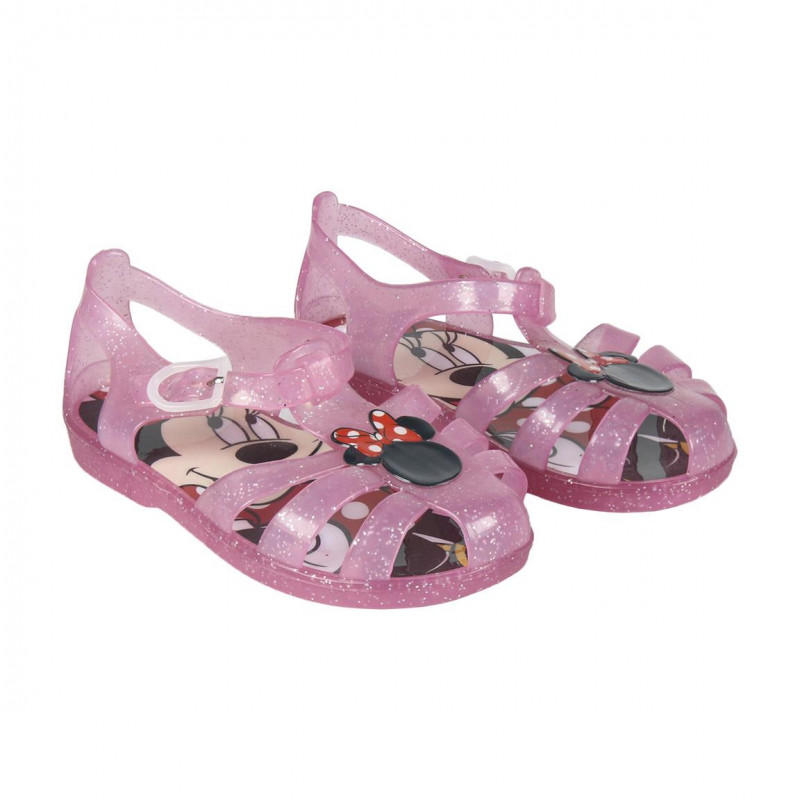 Sandale de vară strălucitoare cu imprimeu Minnie pentru fete  118858