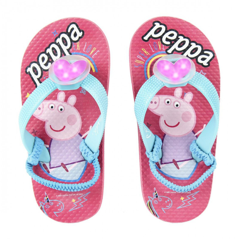 Flip-flops luminoase cu imprimeu Peppa Pig pentru fete  118904