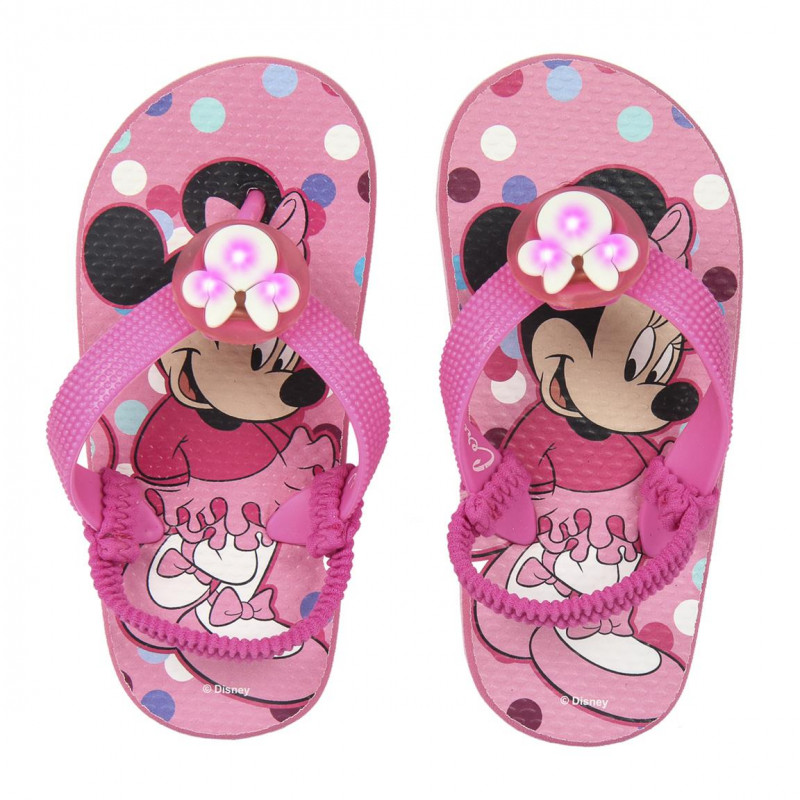 Flip-flops luminoase cu imprimeu Minnie pentru fete  118948