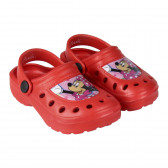 Papuci cu imprimeu Minnie pentru fete, roșu Minnie Mouse 119015 
