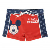 Costum de baie tip boxer, roșu, cu imprimeu Mickey, pentru băieți Mickey Mouse 119055 