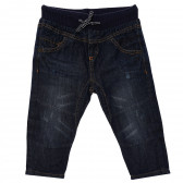 Pantaloni din bumbac pentru băieți, albaștri cu șnur Idexe 120301 