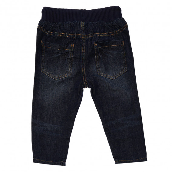 Pantaloni din bumbac pentru băieți, albaștri cu șnur Idexe 120302 2