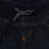 Pantaloni din bumbac pentru băieți, albaștri cu șnur Idexe 120304 4