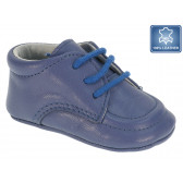 Papuci din piele pentru băieți, cu detalii cusute, albastru Beppi 12204 